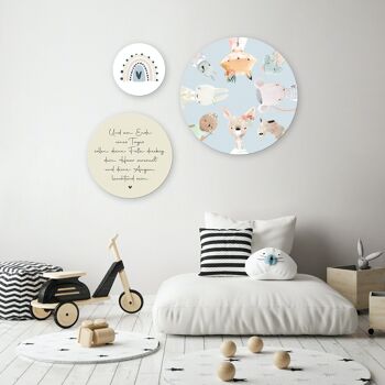 Ensemble de 3 cercles muraux / images murales rondes / ensemble d'images / image pour enfants / décoration de chambre d'enfant 4