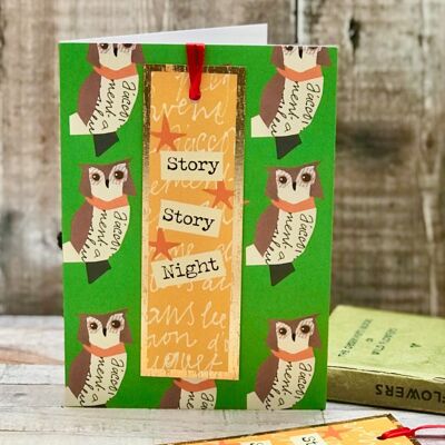 Lesezeichenkarte „Story Story Night“.