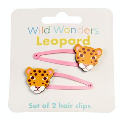 Pinzas para el pelo de leopardo (juego de 2) - Wild Wonders