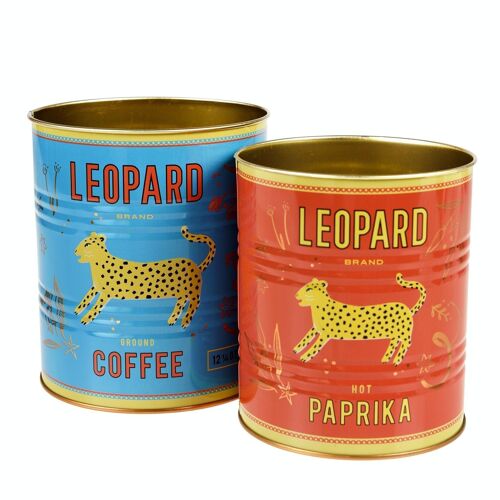 Medium storage tins (set of 2) - Leopard