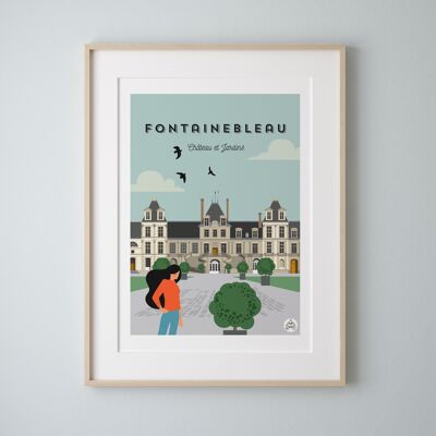 FONTAINEBLEAU - Schloss und Gärten - Plakat