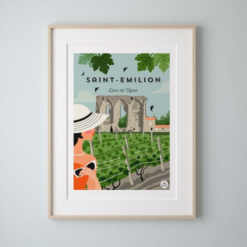 SAINT EMILION - Dans les Vignes - Affiche