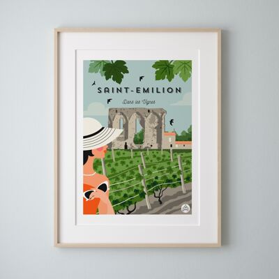 SAINT EMILION - Dans les Vignes - Affiche
