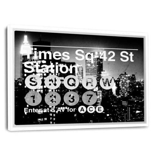 Subway City Art - Time Sq 42 Station - Leinwandbild mit Schattenfuge