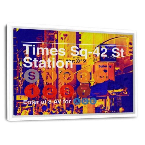 Subway City Art - Time Sq 42 St - Leinwandbild mit Schattenfuge