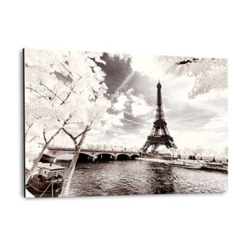 Paris Winter White - Seine - tableau sur toile avec espace d'ombre 26