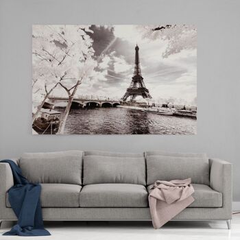 Paris Winter White - Seine - tableau sur toile avec espace d'ombre 13