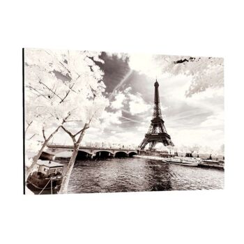Paris Winter White - Seine - tableau sur toile avec espace d'ombre 15