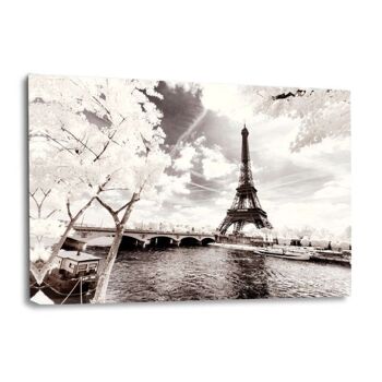 Paris Winter White - Seine - tableau sur toile avec espace d'ombre 14