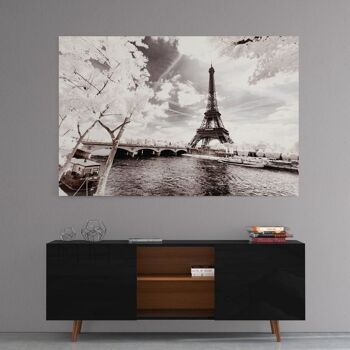 Paris Winter White - Seine - tableau sur toile avec espace d'ombre 22