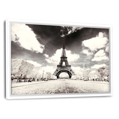 Paris Winter White - Eiffel Tower - Canvas with shadow gap
