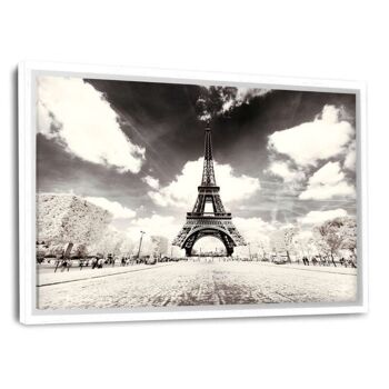 Paris Winter White - Tour Eiffel - Toile avec joint d'ombre 1