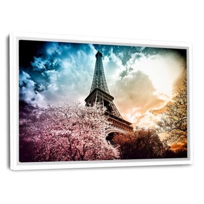 Paris France - Eiffel - Canvas with shadow gap