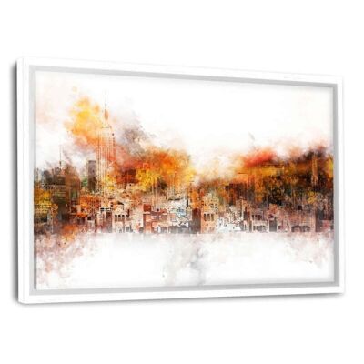 NYC Watercolor - The Skyline - Canvas with shadow gap