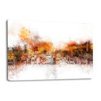 NYC Aquarelle - The Skyline - Toile avec espace d'ombre 24