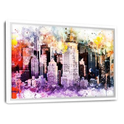 NYC Watercolor - Midtown - Leinwandbild mit Schattenfuge