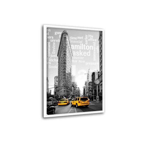 New York City - Flatiron Building Taxis II - Leinwandbild mit Schattenfuge