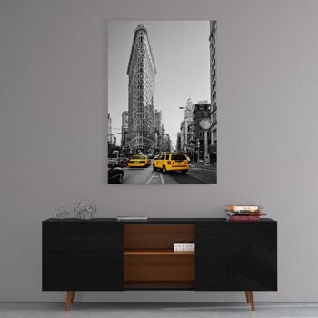 New York City - Flatiron Building Taxis - Flottant Impression sur toile 22
