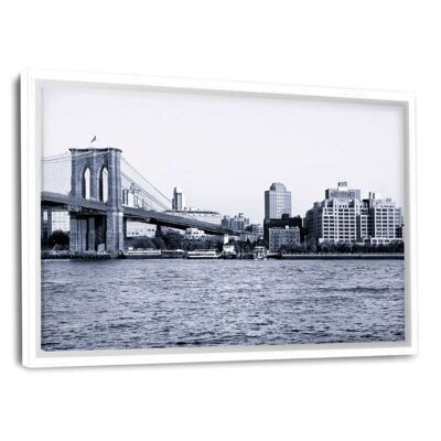 New York City - Brooklyn Bridge - Leinwandbild mit Schattenfuge