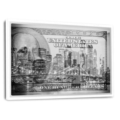 Manhattan Dollars - By Night - Leinwandbild mit Schattenfuge