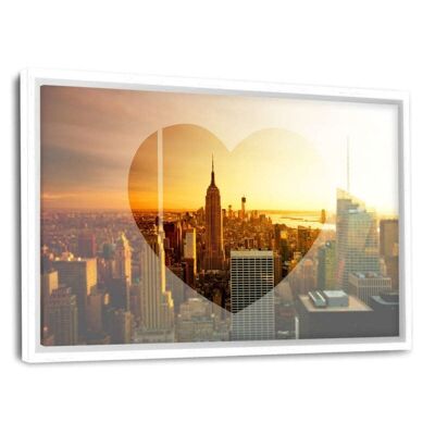 Love New York - Sunset Skyline - Tela con fuga d'ombra