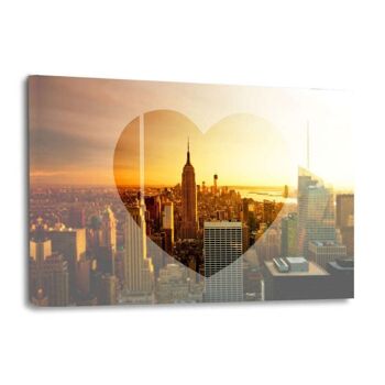 Love New York - Sunset Skyline - Toile avec espace d'ombre 24
