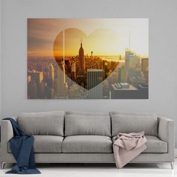 Love New York - Sunset Skyline - Toile avec espace d'ombre 3