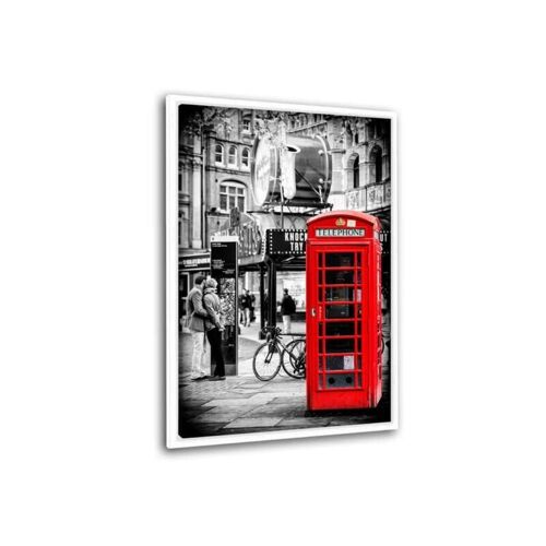 London - Telephone Lovers - Leinwandbild mit Schattenfuge
