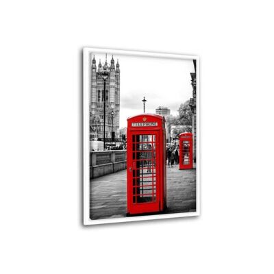London - Red Telephone - Leinwandbild mit Schattenfuge