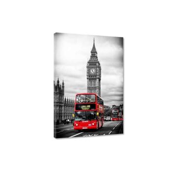 Londres - Red Bus - Toile avec joint creux 24
