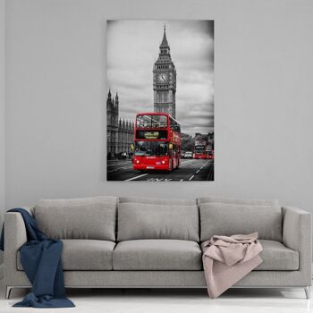 Londres - Red Bus - Toile avec joint creux 22