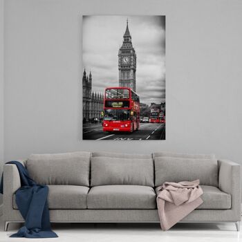 Londres - Red Bus - Toile avec joint creux 2