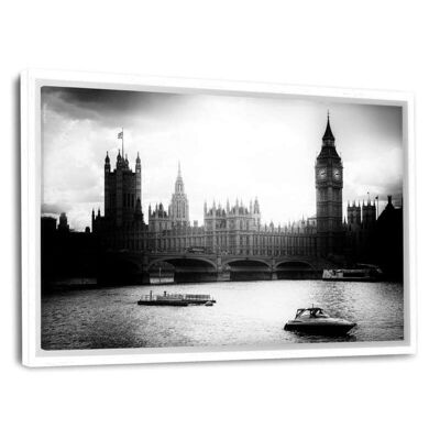 London - B&W - Leinwandbild mit Schattenfuge
