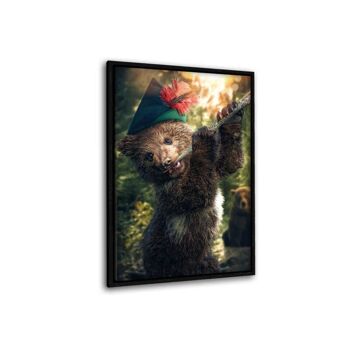 Ours avec flûte - tableau sur toile avec espace d'ombre 21