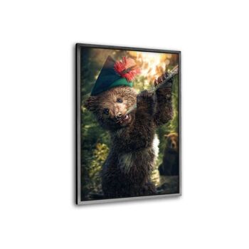 Ours avec flûte - tableau sur toile avec espace d'ombre 8
