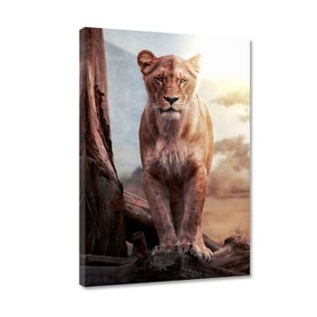 Lionne - tableau sur toile avec espace d'ombre 4