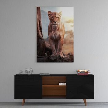 Lionne - tableau sur toile avec espace d'ombre 23