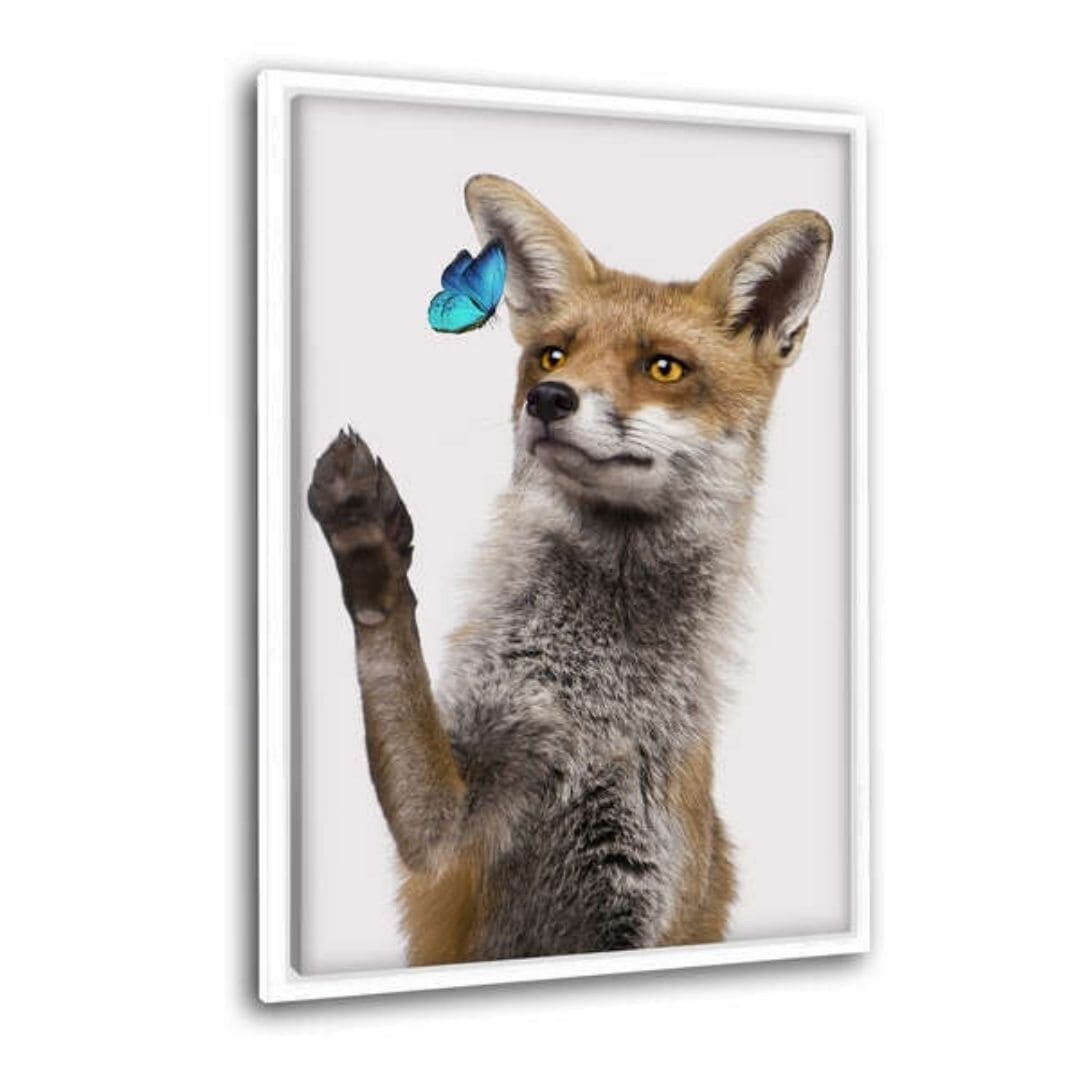 Catching Fox - Leinwandbild mit Schattenfuge