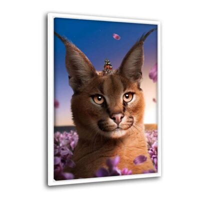 Caracal Flowers - Leinwandbild mit Schattenfuge