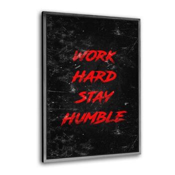 WORK HARD - rouge - tableau sur toile avec espace d'ombre 11