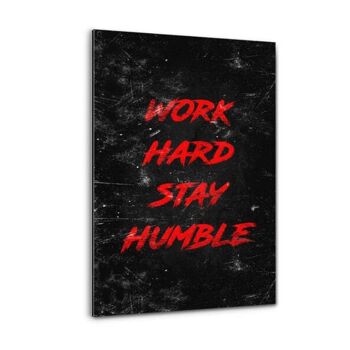 WORK HARD - rouge - tableau sur toile avec espace d'ombre 6