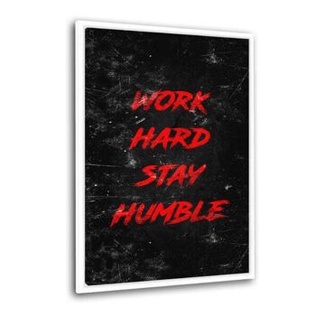 WORK HARD - rouge - tableau sur toile avec espace d'ombre 18