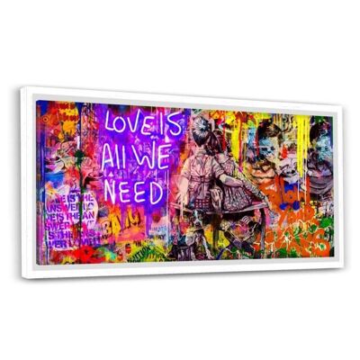 LOVE IS ALL WE NEED - Leinwandbild mit Schattenfuge