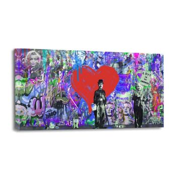 GRAFFITI LOVE - tableau sur toile avec espace d'ombre 5