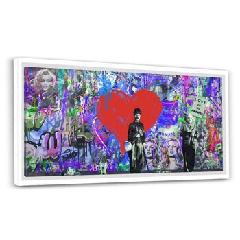 GRAFFITI LOVE - tableau sur toile avec espace d'ombre 1