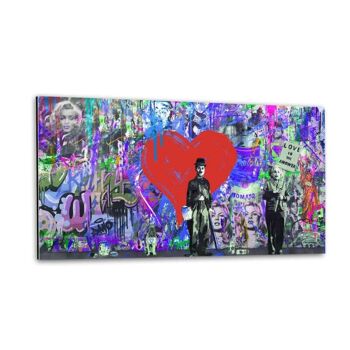 GRAFFITI LOVE - tableau sur toile avec espace d'ombre 7