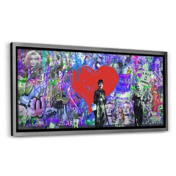 GRAFFITI LOVE - tableau sur toile avec espace d'ombre 28