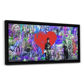 GRAFFITI LOVE - tableau sur toile avec espace d'ombre 18