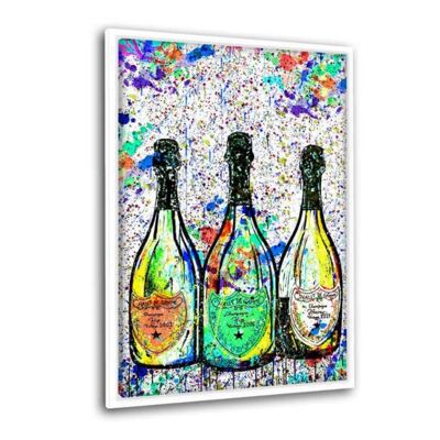COLORFUL CHAMPAGNE - canvas picture with shadow gap