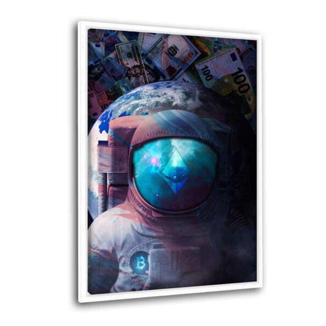 ETHER TO THE MOON - Leinwandbild mit Schattenfuge
